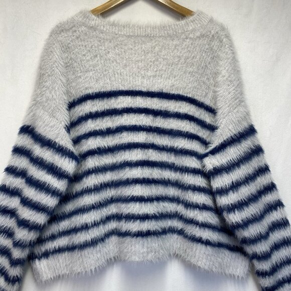 La Ligne x Target Fuzzy Yarn Striped Crewneck Sweater Women Size 1X Multicolor - Picture 11 of 11